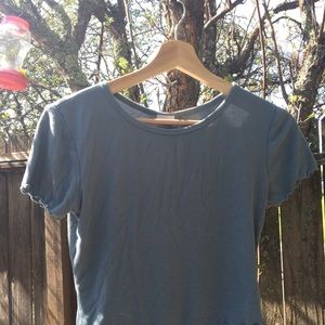 blue cropped top